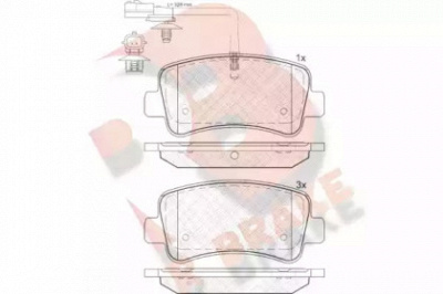 R BRAKE rb2001 -  Комплект тормозных колодок, дисковый тормоз